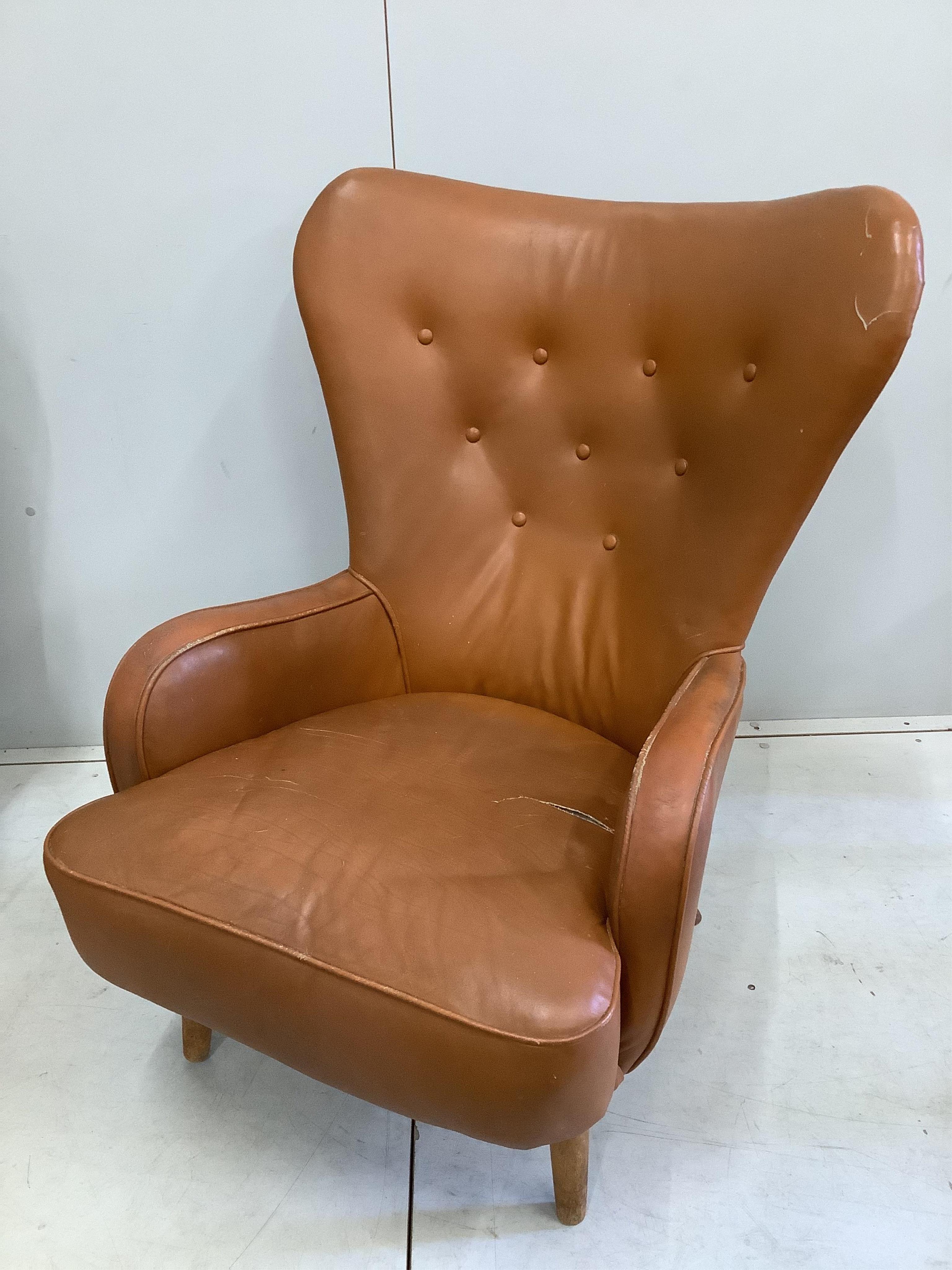 A pair of Ernest Race DA1 lounge chairs, width 76cm, depth 65cm, height 100cm
